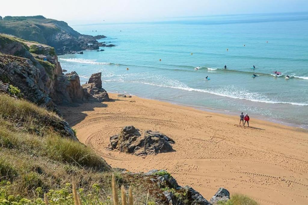 Perle Beach, Petite Maison Situee En Bord De Plage, Piscine. Guidel Exteriér fotografie